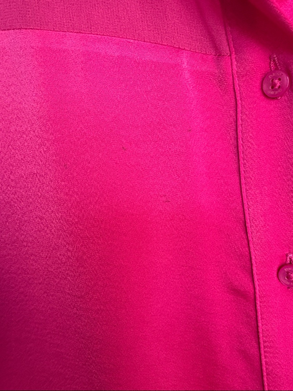DKNY hot pink satin button-front long sleeve blouse NWT Size XL - Picture 8 of 8